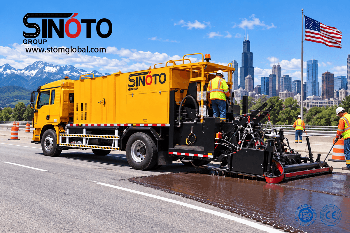Slurry Sealing Paver truck