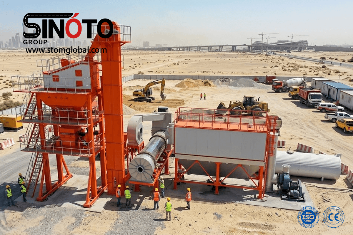 Fixed asphalt batch plant
